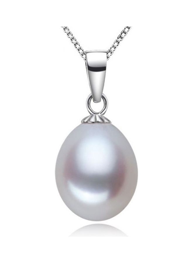 Generic - Water Drop Pearl 925 Sterling Silver Pendant Necklace With Box Chain Elegant Jewelry - Image 1