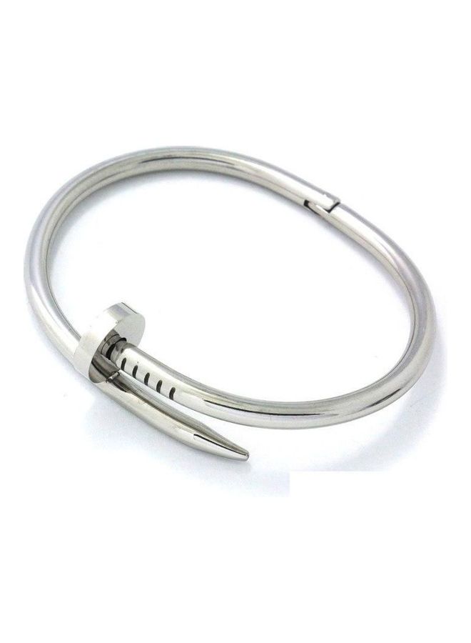 Generic - Nail Love Plated Silver Bangle - Image 1