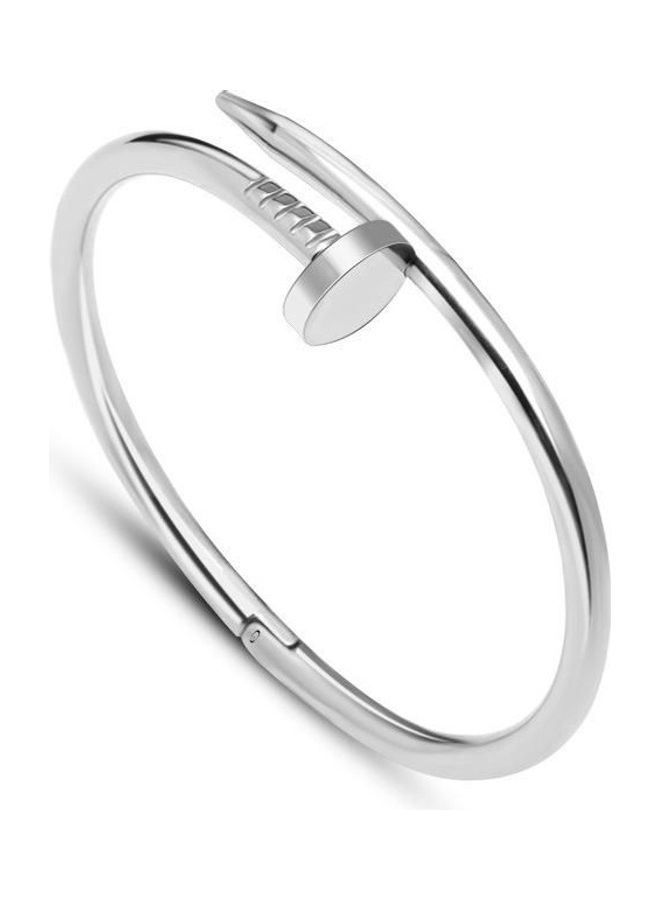 Generic - Nail Love Plated Silver Bangle - Image 1