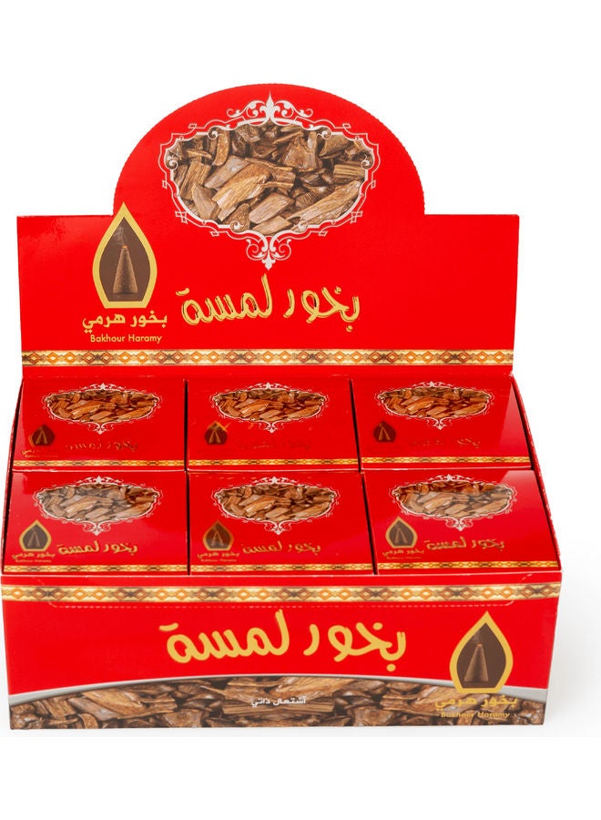 سدر الخليج للعطور - بخور لمسة هرمي 12 قطعة بني 50جرام - Image 1