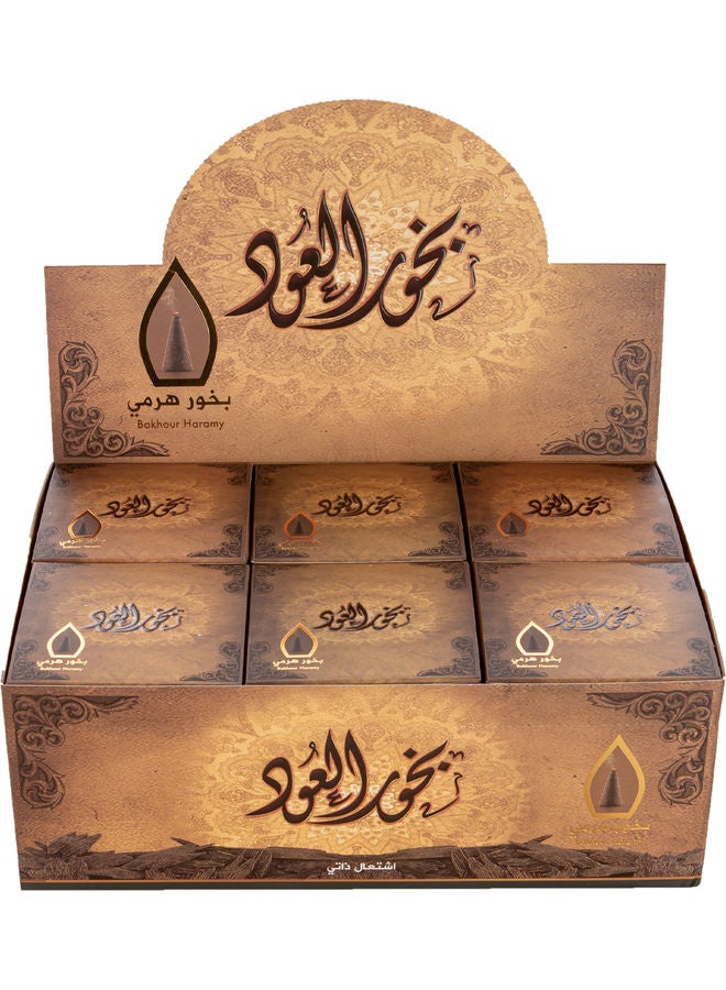 سدر الخليج للعطور - مجموعة بخور العود هرمي من 12 قطعة بني 50جرام - Image 1