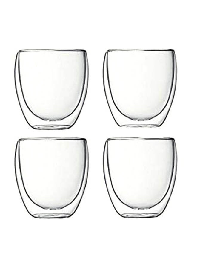Urban Utility 4-Piece Double Wall Borosilicate Glass Mug Set Clear 250ml - Image 1
