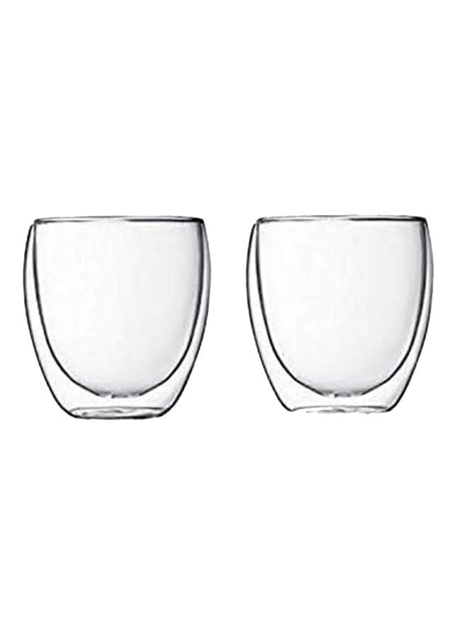 Urban Utility 2-Piece Double Wall Borosilicate Glass Mug Set Clear 251ml - Image 1