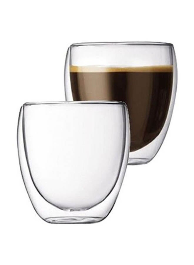 Urban Utility 2-Piece Double Wall Borosilicate Glass Mug Set Clear 251ml - Image 2