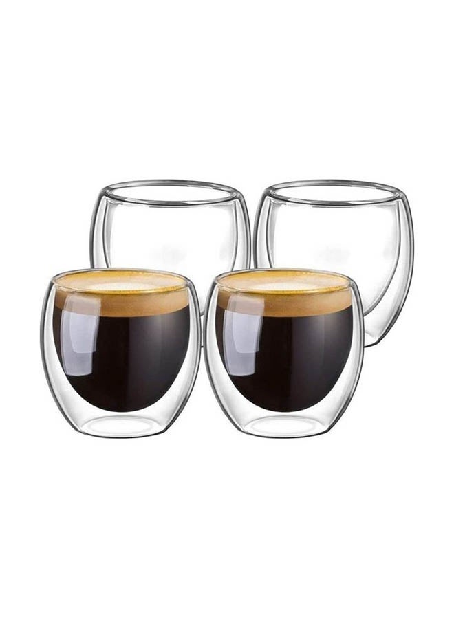 Urban Utility 4-Piece Double Wall Borosilicate Glass Mug Set Clear 250ml - Image 3