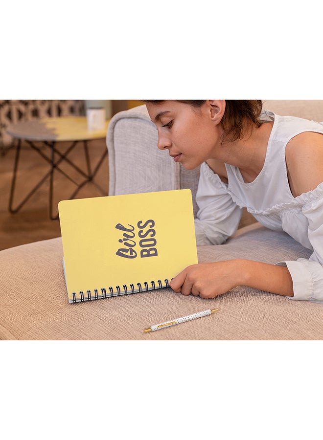 Stylizedd - Designer A5 Spiral Notebook Memo Notepad Journal Yellow - Image 1