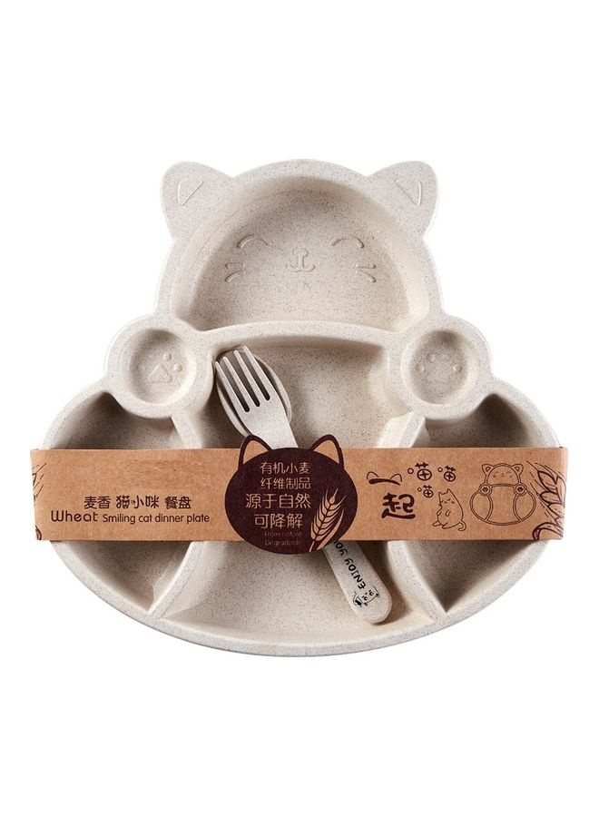 3-Piece Dinner Plate With Fork And Spoon Cutlery Set - Image 1