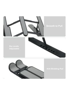 Generic 6-Level Adjustable Laptop Stand 190x160mm Black  - Image 3