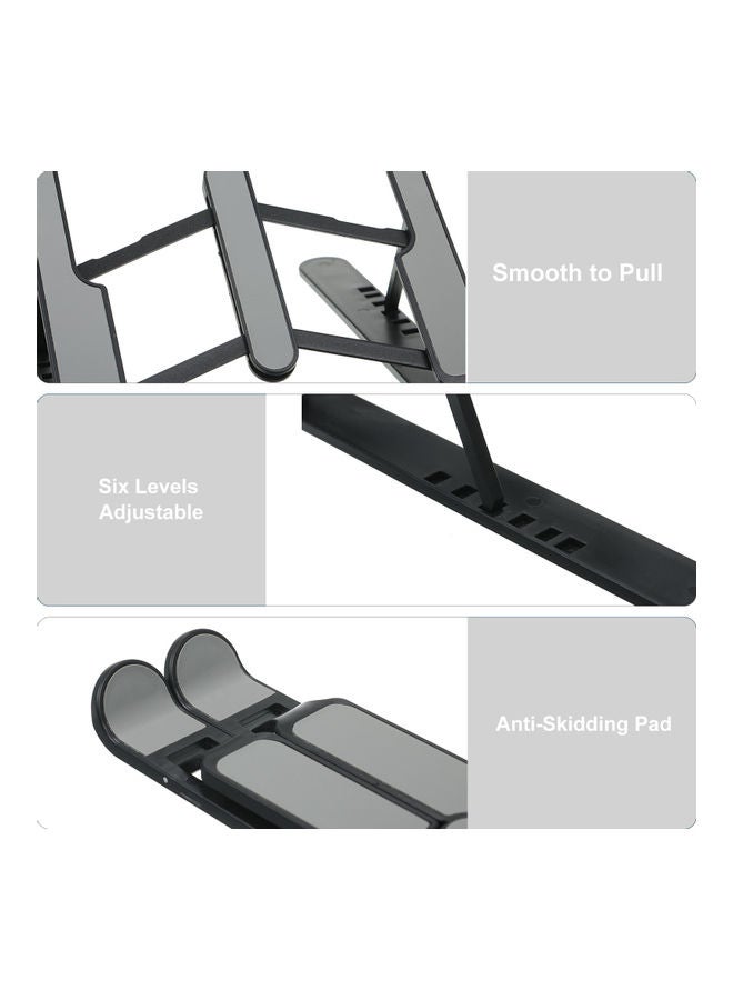 6-Level Adjustable Laptop Stand 190x160mm Black  - Image 3