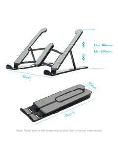 Generic 6-Level Adjustable Laptop Stand 190x160mm Black  - Image 4
