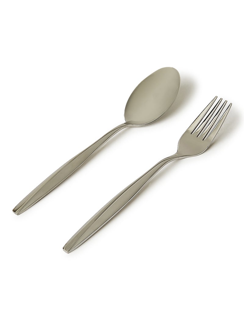 ديسيني طقم أدوات مائدة مصنوع من الستانلس ستيل مكون من 12 قطعة فضي - Image 2