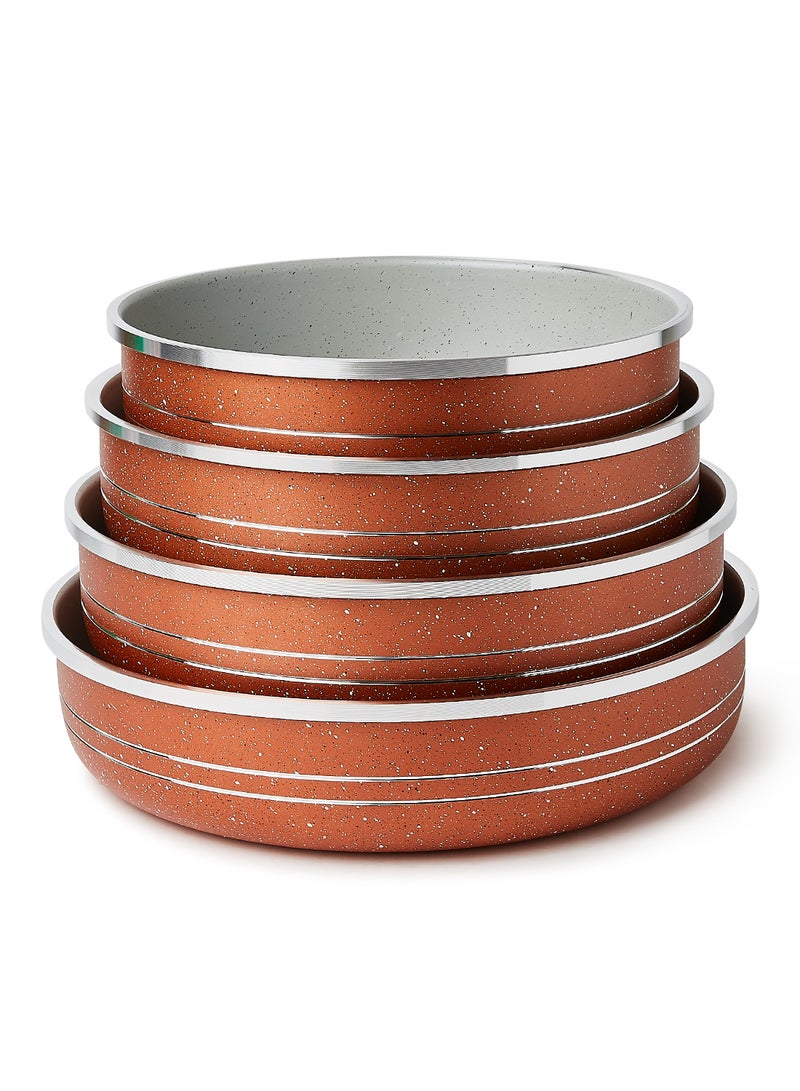 DESSINI 4-Piece Bakeware Pan Set Brown Pan 1 (1x24), Pan 2 (1x26), Pan 3 (1x28), Pan 4 (1x30)cm  - Image 1