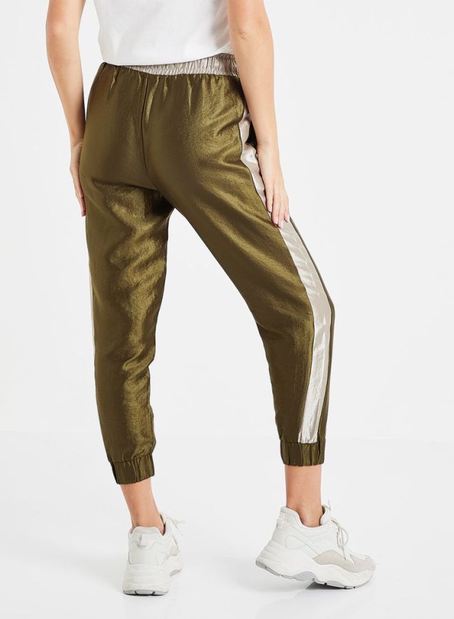 ONLY Metallic Joggers Olive  - Image 2