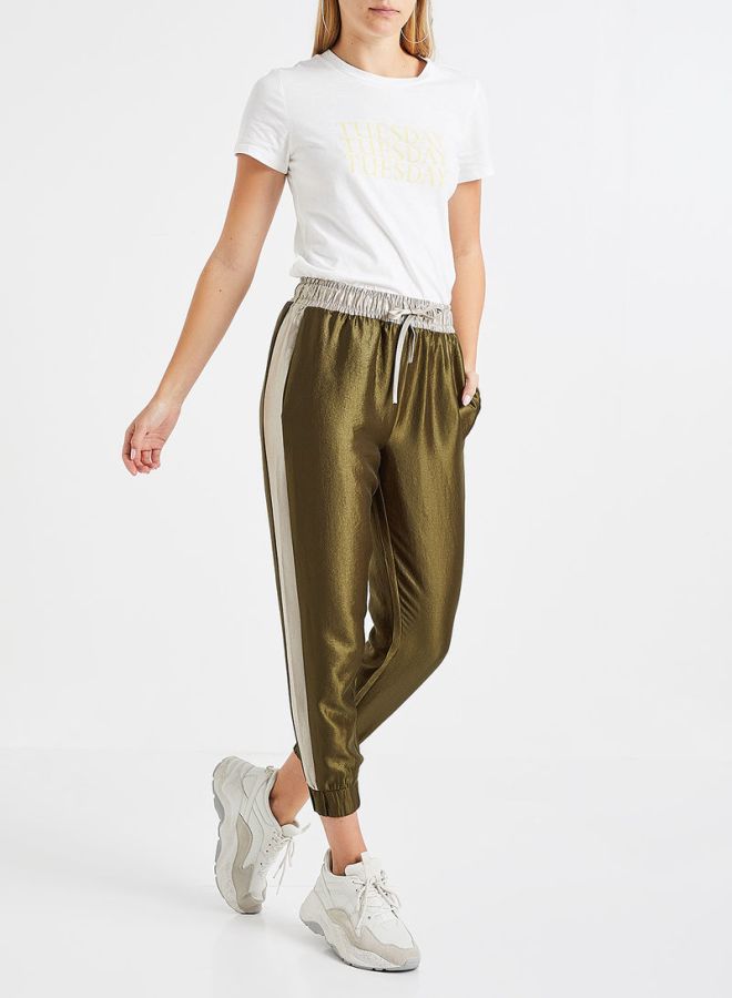 ONLY Metallic Joggers Olive  - Image 3