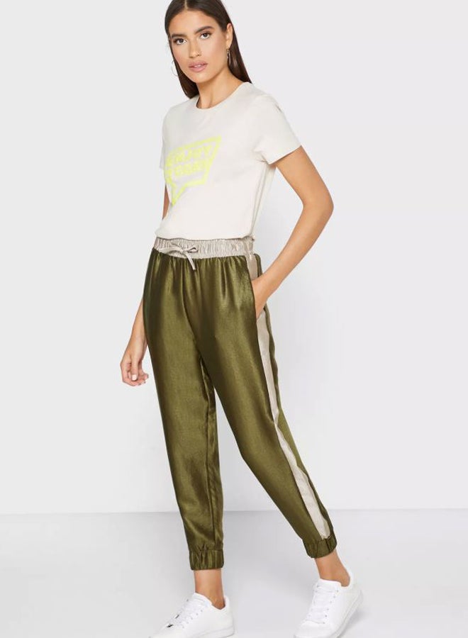 ONLY Metallic Joggers Olive  - Image 4