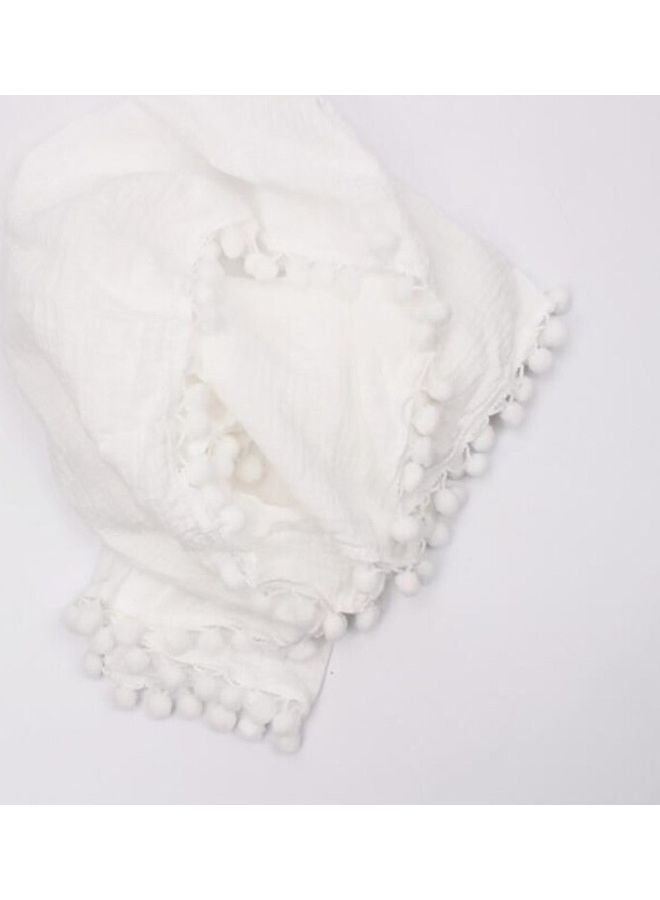 Baby Swaddling Tassel Decorated Soft Blanket - Image 1