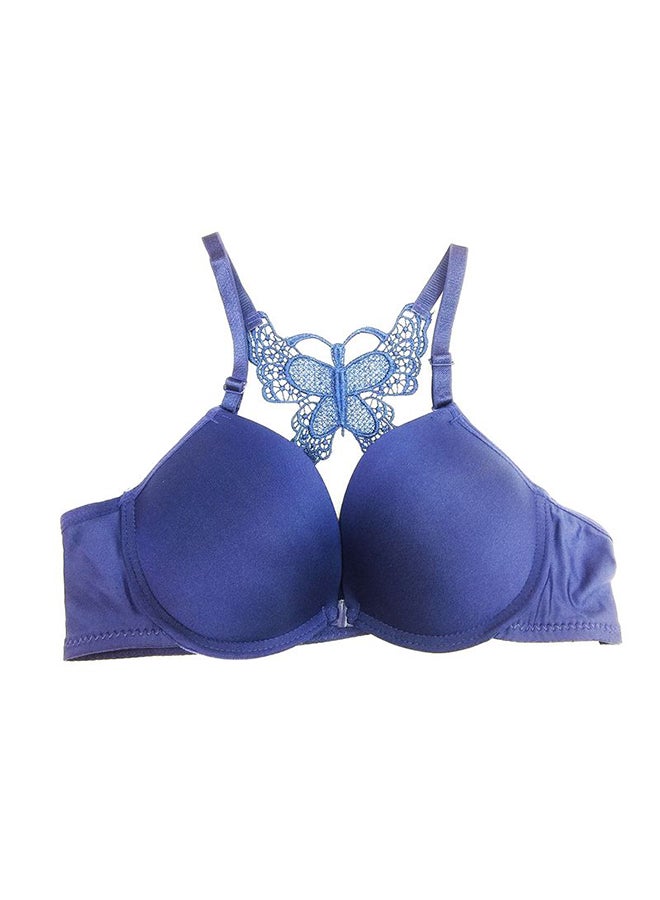 Generic - Front Open Padded Pushup Bra navy - Image 1