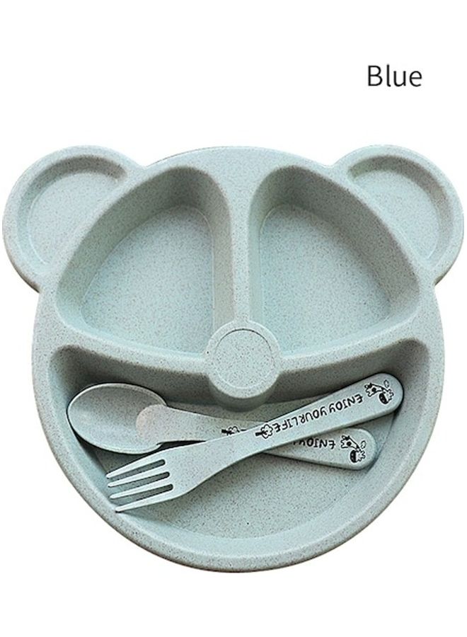 3-Piece Household Children's Dinner Plate And Cutlery Set - Image 2