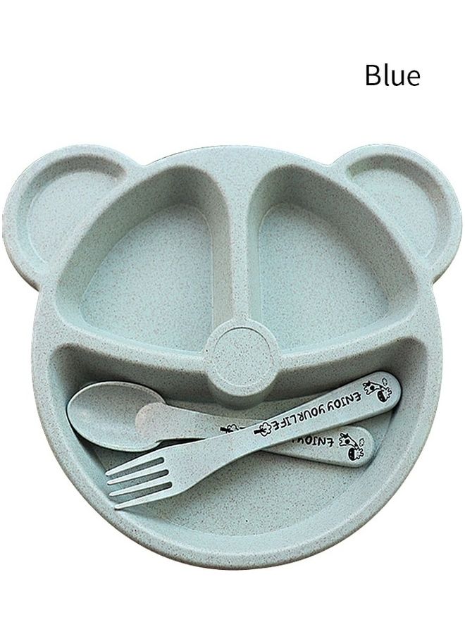 3-Piece Household Children's Dinner Plate And Cutlery Set - Image 1