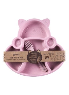 3-Piece Dinner Plate Cartoon With Animal Design Fork Spoon Cutlery Set