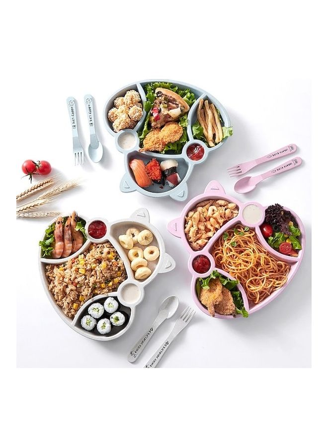 Generic - 3-Piece Dinner Plate Cartoon With Animal Design Fork Spoon Cutlery Set - Image 1