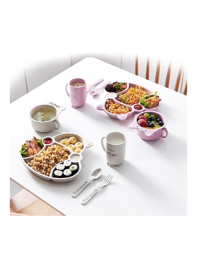 Generic - 3-Piece Dinner Plate Cartoon With Animal Design Fork Spoon Cutlery Set - Image 1