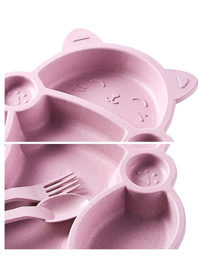Generic - 3-Piece Dinner Plate Cartoon With Animal Design Fork Spoon Cutlery Set - Image 1