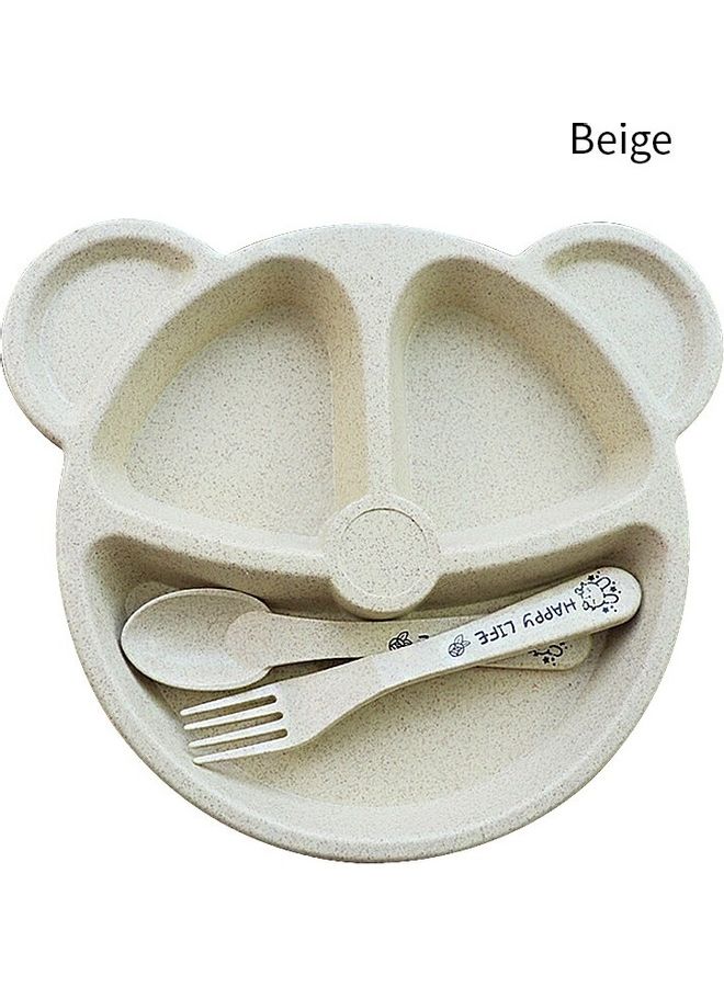 3-Piece Household Children's Dinner Plate And Cutlery Set