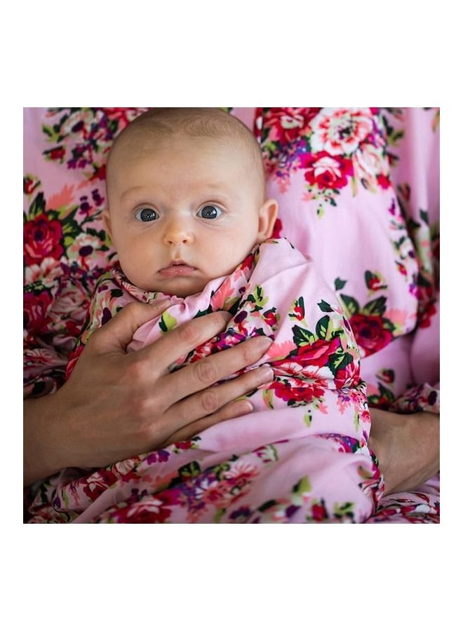 2 Piece Flower Printed Soft Blanket And Headband Set - Image 2