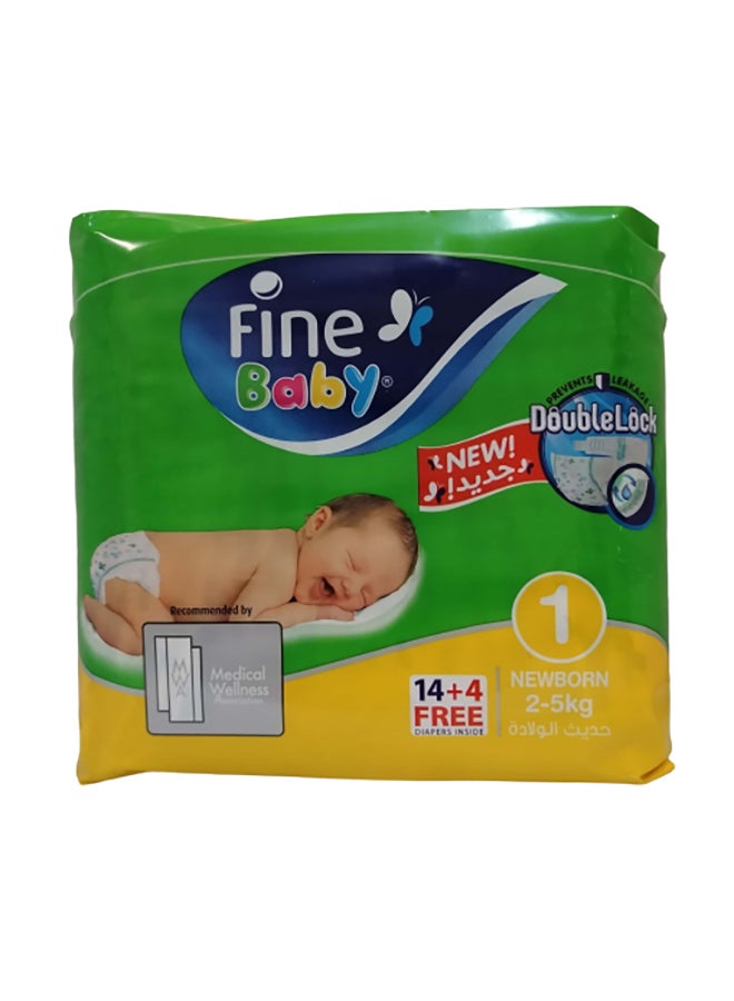 Fine Mother Touch Lotion Diaper, Size 1, 2-5 Kg, 18 Count 