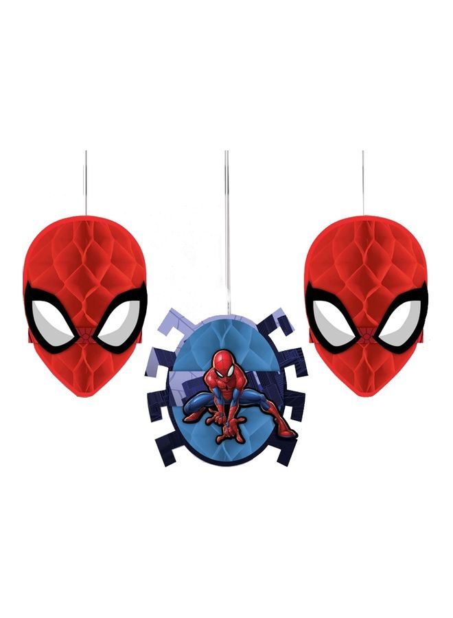 Amscan 3-Piece Spider-Man Webbed Wonder Honeycomb Decorations