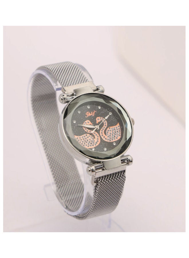 jhlf Women's Analog Watch Stainless Steel Magnetic Band - Image 2