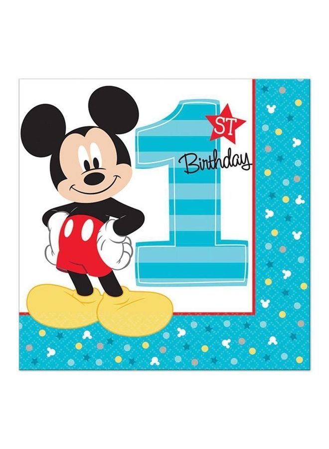 أمسكان طقم مناديل ورقية للمشروبات بطبعة للحفلات - 16 قطعة