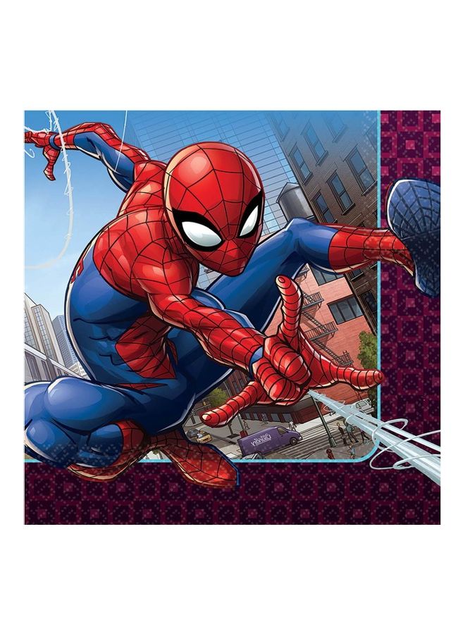 أمسكان طقم مناديل ورقية للمشروبات بطبعة للحفلات - 16 قطعة