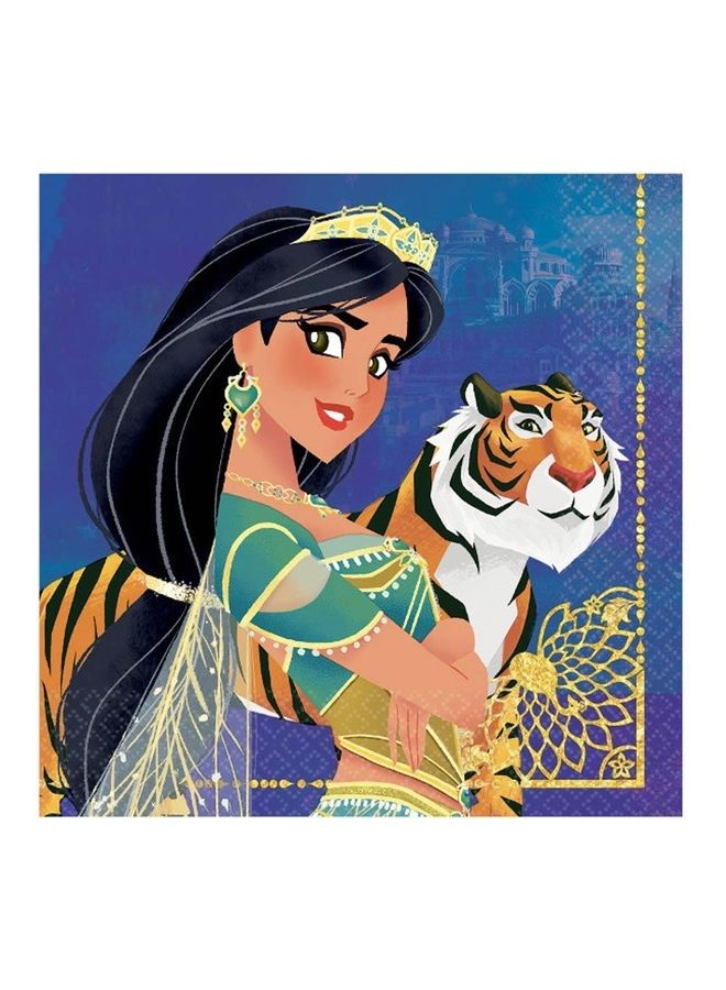 أمسكان طقم مناديل ورقية للمشروبات بطبعة للحفلات - 16 قطعة