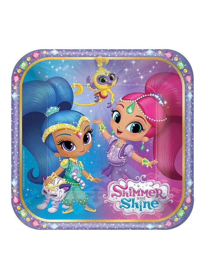 أمسكان مجموعة أطباق بطبعة من مسلسل "Shimmer And Shine" من 8 قطع 7بوصة