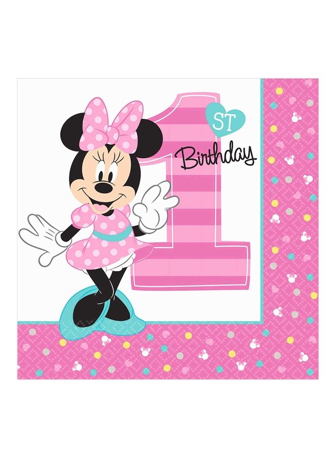 أمسكان طقم مناديل ورقية للمشروبات بطبعة للحفلات - 16 قطعة