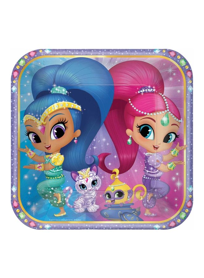أمسكان مجموعة أطباق بطبعة من مسلسل "Shimmer And Shine" من 8 قطع 9بوصة