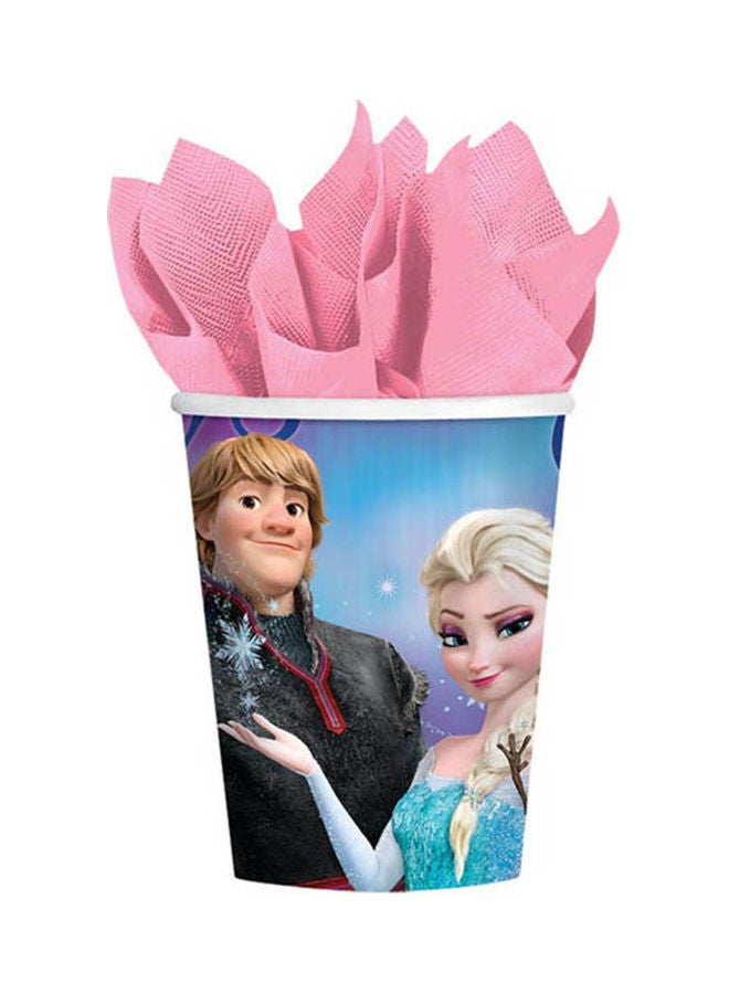 أمسكان طقم كوب بطبعة سحرية من فيلم "Frozen" من 8 قطع