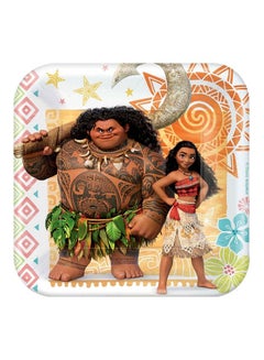 Amscan 8-Piece Moana Printed Plate Set 7inch Kids Birthday Party Tableware, Party Supplies 7inch 