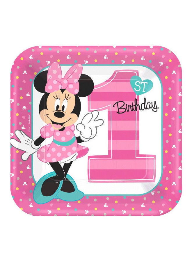 أمسكان مجموعة أطباق بطبعة شخصية ميني لعيد الميلاد الأول من 8 قطع 9بوصة