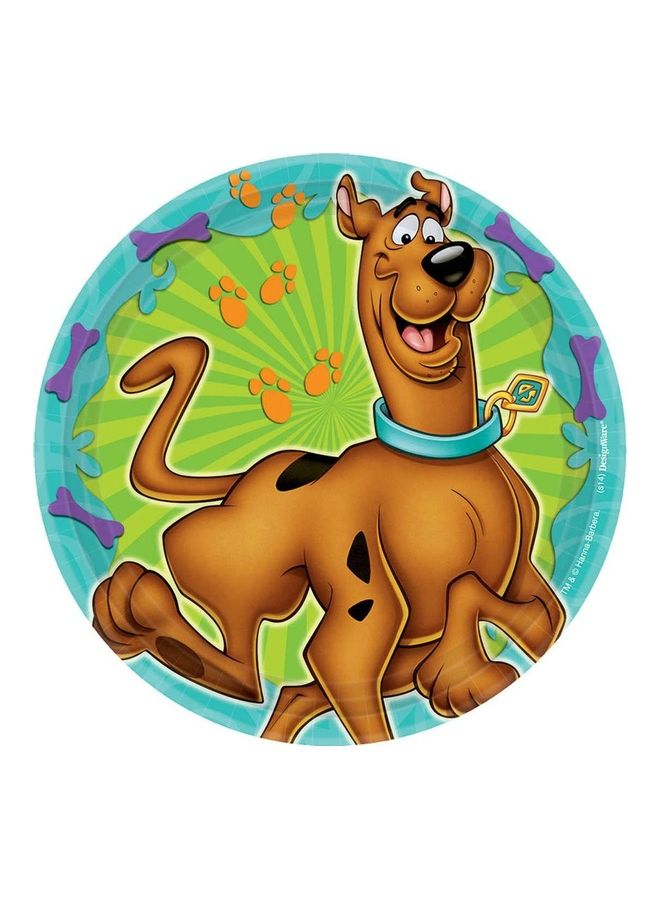 أمسكان مجموعة أطباق لمستلزمات الحفلات بطبعة  من 8 قطع 7بوصة