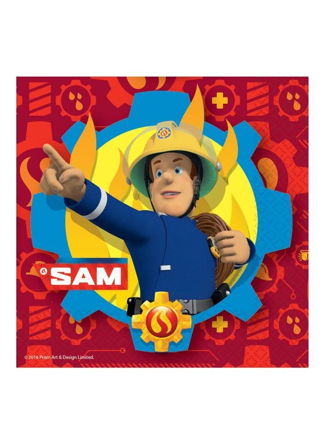 20-Piece Fireman Sam Printed Tissue Set Tableware Party Supplies
