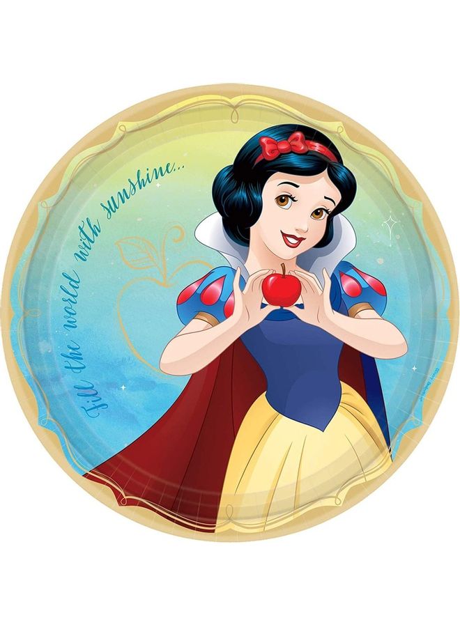 أمسكان مجموعة أطباق بطبعة فيلم "Snow White" من ديزني من 8 قطع 9بوصة