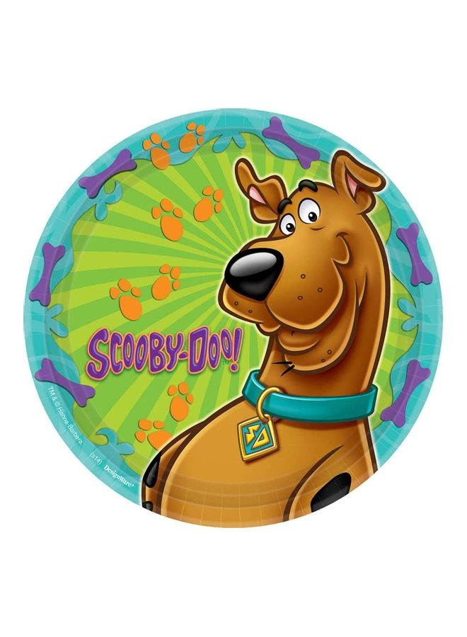 أمسكان مجموعة أطباق بطبعة من مسلسل " Scooby-Doo" من 8 قطع 9بوصة