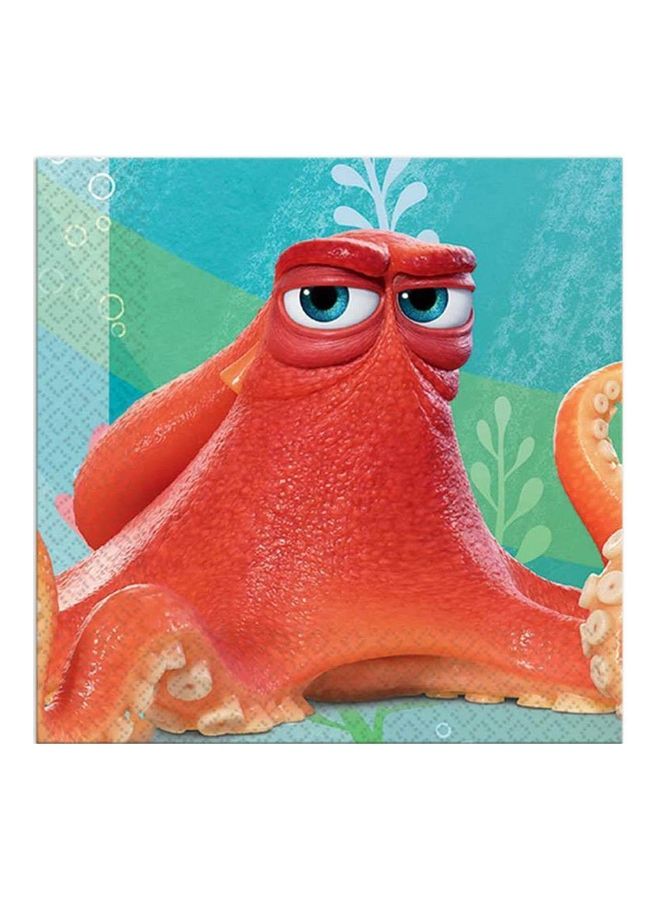 أمسكان طقم مناديل ورقية للمشروبات بطبعة للحفلات - 16 قطعة