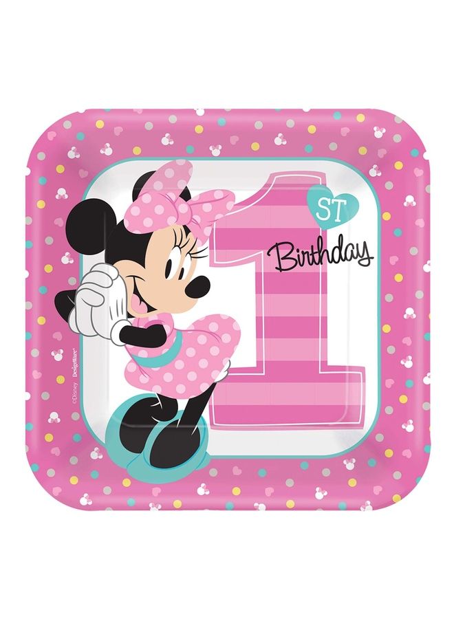 Amscan 8-Piece Mickeys Fun To Be One Printed Plate Set 7inch Kids Birthday Party Tableware, Party Supplies 7inch