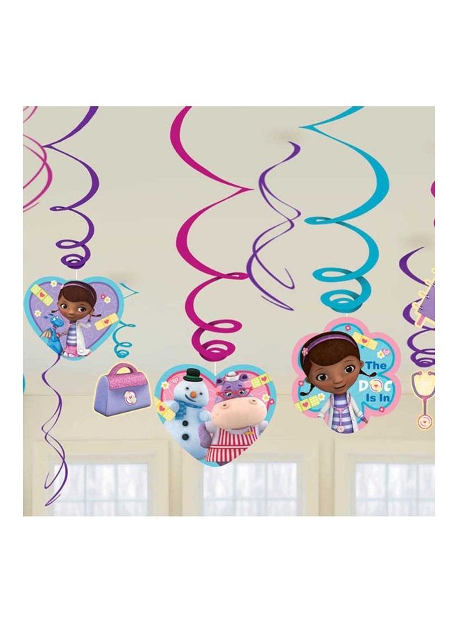 Amscan Disney Doc McStuffins Foil Swirl Birthday Theme Party Supplies
