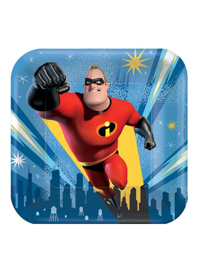 Amscan 8-Piece Incredibles 2 Printed Plate Set 7inch