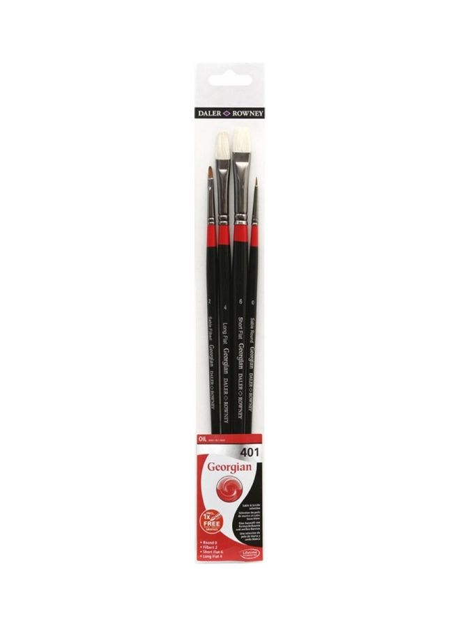 Generic Set of 4 Brush Georgian Wallet 401 Black 